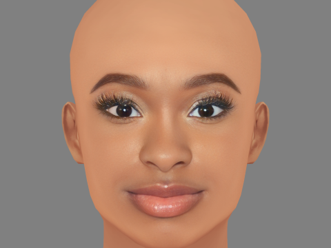 Голова Коко Джонса - без волосся - низькополігональна голова для гри 3D Модель