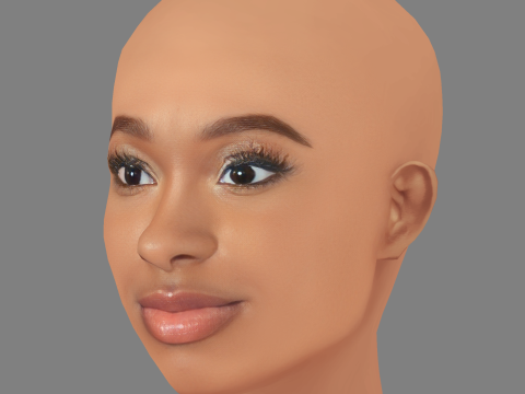 Голова Коко Джонса - без волосся - низькополігональна голова для гри 3D Модель