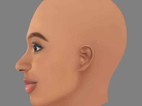 Голова Коко Джонса - без волосся - низькополігональна голова для гри 3D Модель