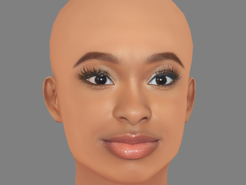 Голова Коко Джонса - без волосся - низькополігональна голова для гри 3D Модель