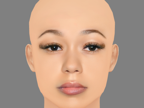 कोइ लेरे हेड - नो हेयर - गेम के लिए लो पॉली हेड 3D मॉडल