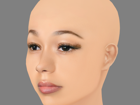 कोइ लेरे हेड - नो हेयर - गेम के लिए लो पॉली हेड 3D मॉडल