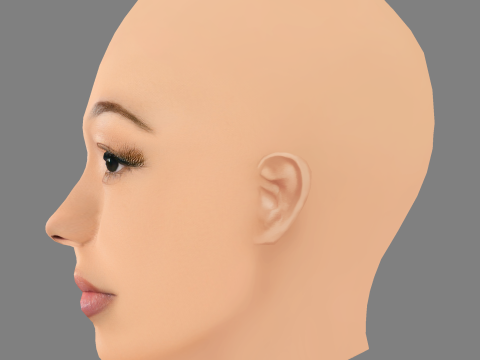 कोइ लेरे हेड - नो हेयर - गेम के लिए लो पॉली हेड 3D मॉडल