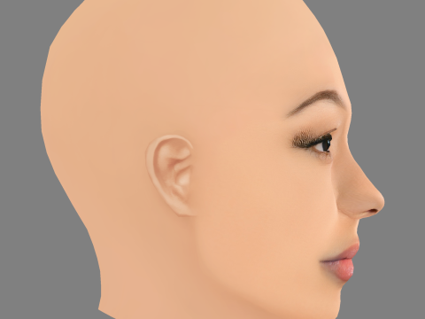 कोइ लेरे हेड - नो हेयर - गेम के लिए लो पॉली हेड 3D मॉडल