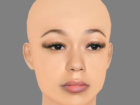 कोइ लेरे हेड - नो हेयर - गेम के लिए लो पॉली हेड 3D मॉडल