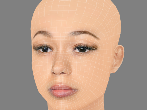 कोइ लेरे हेड - नो हेयर - गेम के लिए लो पॉली हेड 3D मॉडल