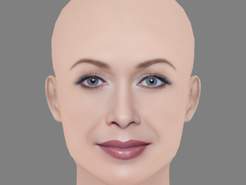 Connie Beauchamp Head - No Hair - Low poly head for game 3D Model