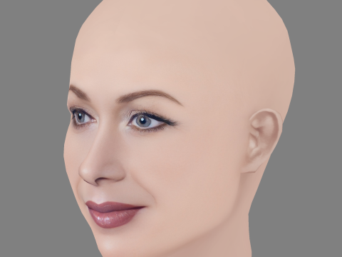 Connie Beauchamp Head - No Hair - Low poly head for game 3D Model