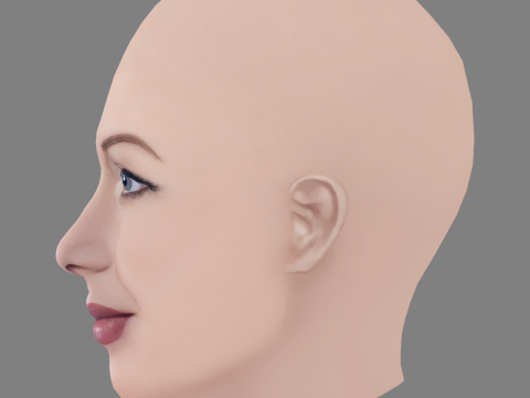 Connie Beauchamp Head - No Hair - Low poly head for game 3D Model