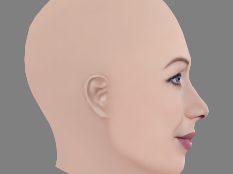 Connie Beauchamp Head - No Hair - Low poly head for game 3D Model