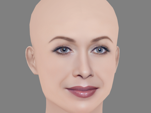 Connie Beauchamp Head - No Hair - Low poly head for game 3D Model