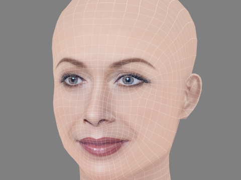 Connie Beauchamp Head - No Hair - Low poly head for game 3D Model