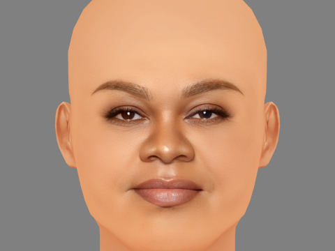 Da Vine Joy Randolph Head - No Hair - Low poly head for game 3D Model