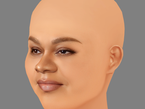 Da Vine Joy Randolph Head - No Hair - Low poly head for game 3D Model