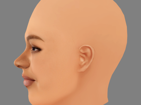 Da Vine Joy Randolph Head - No Hair - Low poly head for game 3D Model