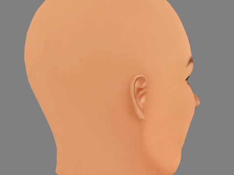 Da Vine Joy Randolph Head - No Hair - Low poly head for game 3D Model