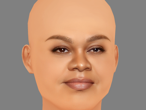 Da Vine Joy Randolph Head - No Hair - Low poly head for game 3D Model