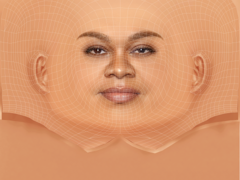 Da Vine Joy Randolph Head - No Hair - Low poly head for game 3D Model