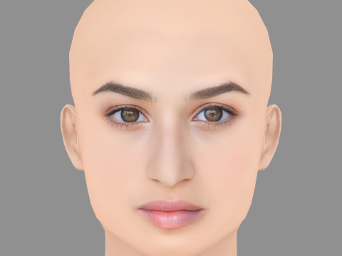 Dana Gaier Head - No Hair - Низкополигональная голова для игры 3D Модель