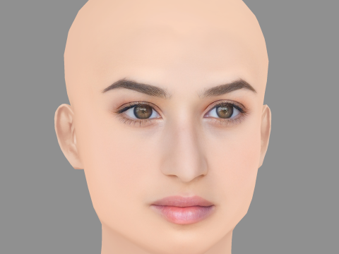 Dana Gaier Head - No Hair - Низкополигональная голова для игры 3D Модель