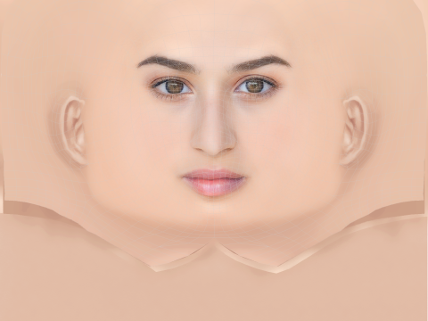 Dana Gaier Head - No Hair - Низкополигональная голова для игры 3D Модель