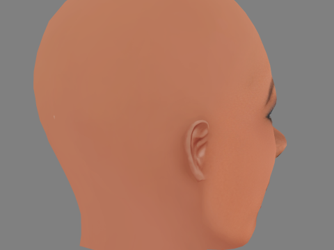 Danai Gurira Head - No Hair - Low poly head for game 3D Model