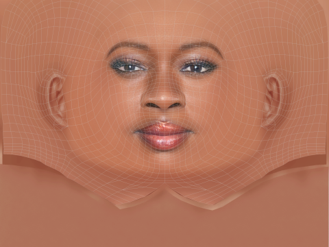 Danai Gurira Head - No Hair - Low poly head for game 3D Model