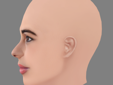 Daniella Pick Head - Saçsız - Oyun için düşük poli kafa 3D Model