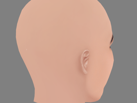 Daniella Pick Head - Saçsız - Oyun için düşük poli kafa 3D Model