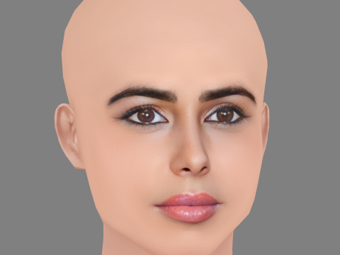 Daniella Pick Head - Saçsız - Oyun için düşük poli kafa 3D Model