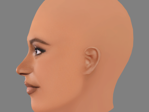 Danielle Brooks Head - No Hair - Low poly head for game 3D Model