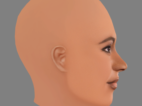Danielle Brooks Head - No Hair - Low poly head for game 3D Model