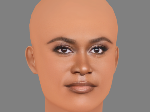 Danielle Brooks Head - No Hair - Low poly head for game 3D Model