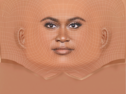 Danielle Brooks Head - No Hair - Low poly head for game 3D Model