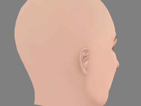 Demi Lovato Head - No Hair - Tête low poly pour le jeu Modèle 3D