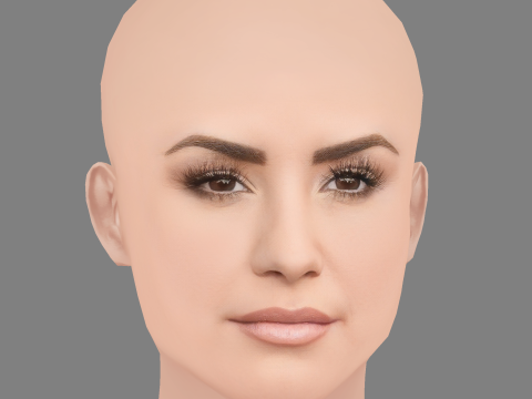 Demi Lovato Head - No Hair - Tête low poly pour le jeu Modèle 3D