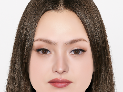 Devon Aoki Head - Sem cabelo - Cabeça baixa poli para jogo Modelo 3D