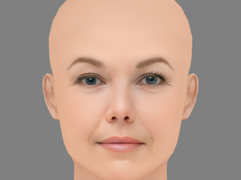 Diane Lane Head - Tanpa Rambut - Kepala poli rendah untuk permainan Model 3D