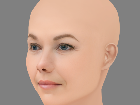 Diane Lane Head - Tanpa Rambut - Kepala poli rendah untuk permainan Model 3D