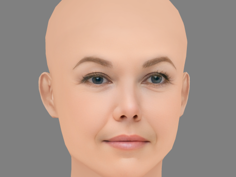 Diane Lane Head - Tanpa Rambut - Kepala poli rendah untuk permainan Model 3D