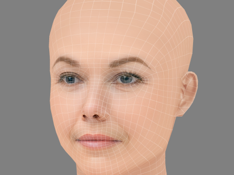 Diane Lane Head - Tanpa Rambut - Kepala poli rendah untuk permainan Model 3D