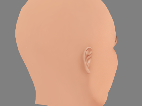 Dorit Kemsley Head - 无头发 - 低聚游戏头 3D 模型