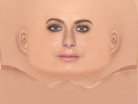 Dorit Kemsley Head - 无头发 - 低聚游戏头 3D 模型