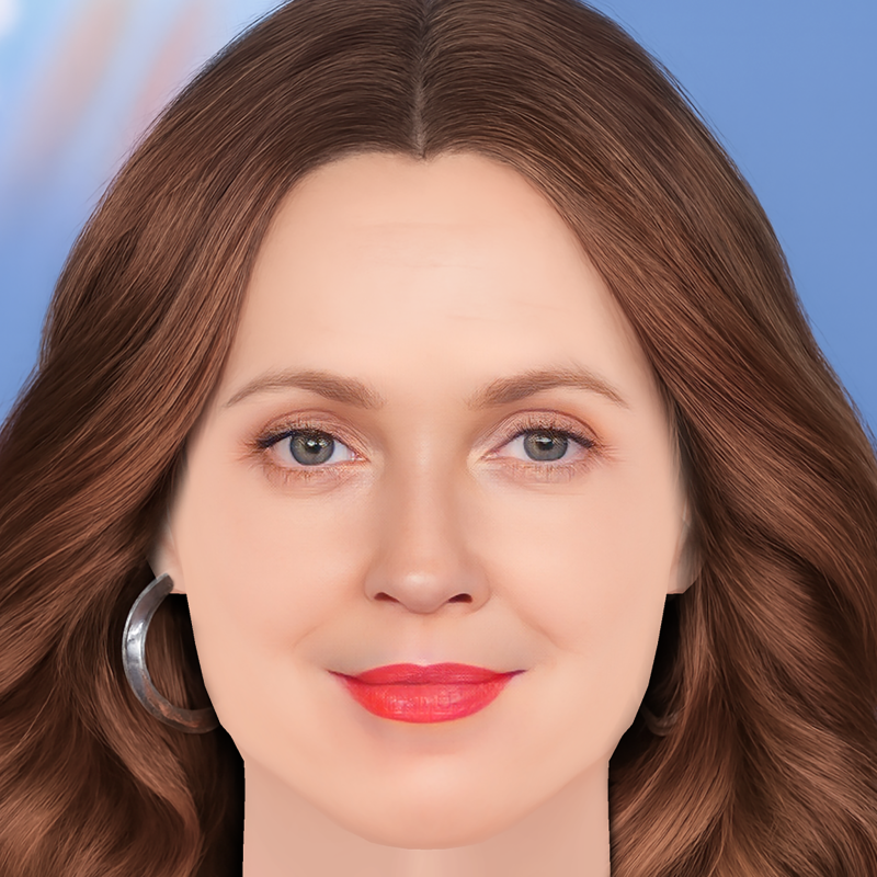 Drew Barrymore Head - No Hair - Low poly head for game 3D Model .c4d .max .obj .3ds .fbx .stl .blend