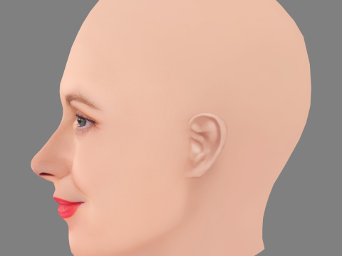 Drew Barrymore Head - No Hair - Low poly head for game 3D Model