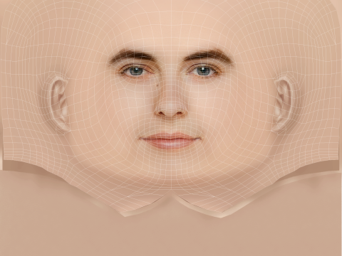 Elizabeth Hurley Head - Sem cabelo - Cabeça baixa poli para jogo Modelo 3D