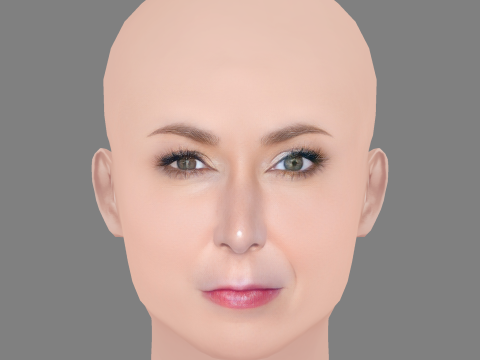 Głowa Elizabeth Marvel - No Hair - Głowa Low Poly do gry Model 3D