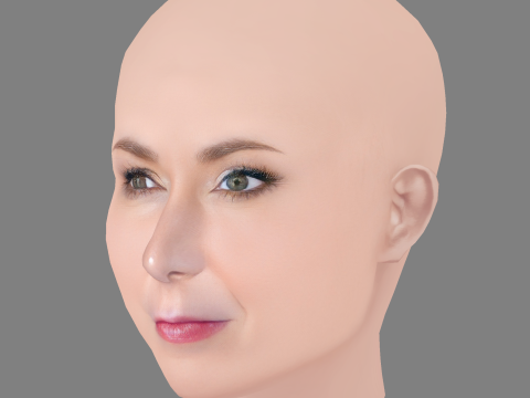 Głowa Elizabeth Marvel - No Hair - Głowa Low Poly do gry Model 3D