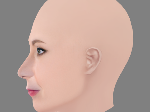 Głowa Elizabeth Marvel - No Hair - Głowa Low Poly do gry Model 3D