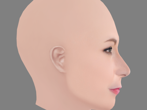 Głowa Elizabeth Marvel - No Hair - Głowa Low Poly do gry Model 3D